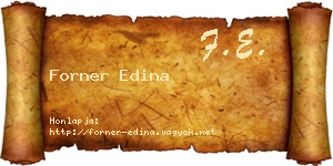 Forner Edina névjegykártya